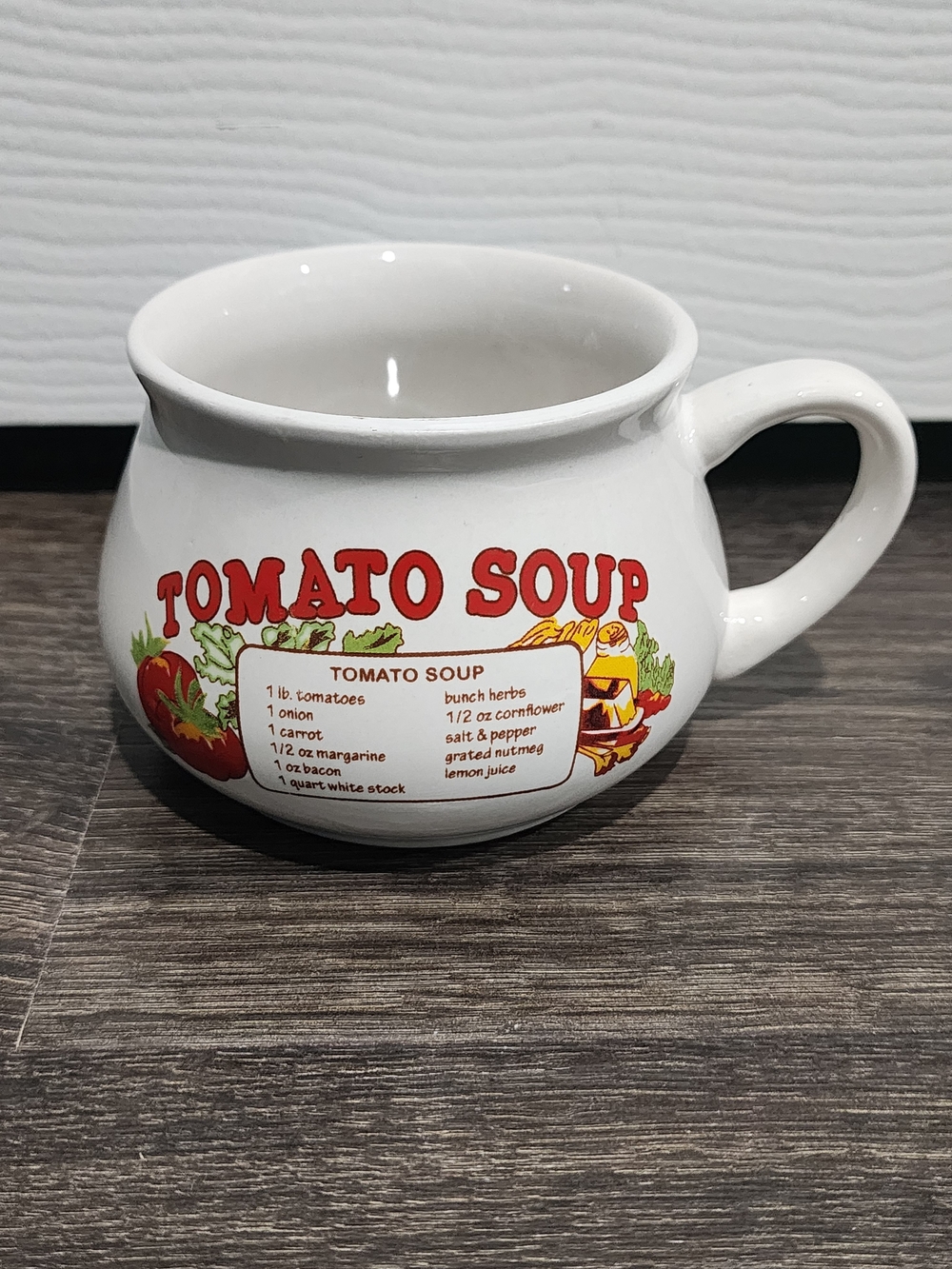 TOMATO Soup Recipe Handled Mug Cup Bowl Ceramic 16oz. Dat’l Do It DDI Inc.